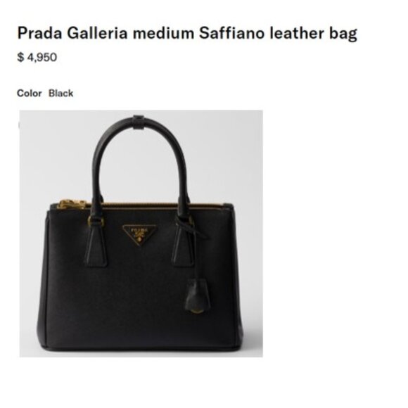 Authentic PRADA “Galleria” (Black) Medium Leather Bag Purse Handbag (GORGEOUS!) - Picture 3 of 16